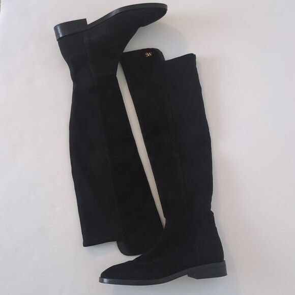 Stuart Weitzman Keelan Over-The-Knee Boot Black Suede Size 8.5 - Picture 3 of 13